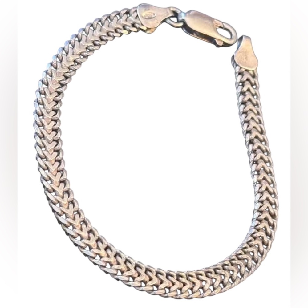 Vintage Sterling Silver Thick Italian Italy Wheat Chain Bracelet 925 Mens Womens